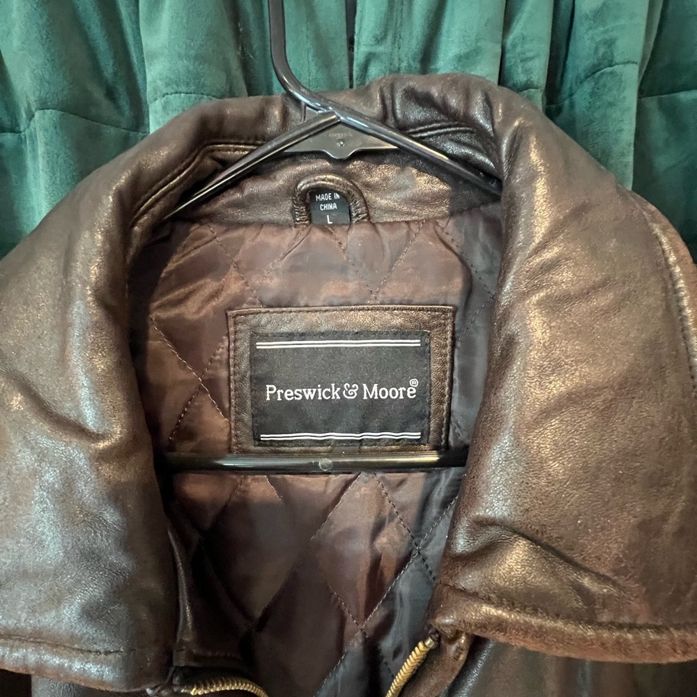 Brown leather jacket Preswick and Moore